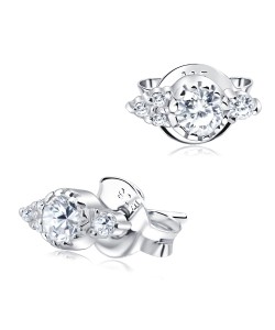 Elegant CZ Stone Silver Ear Stud STS-5072